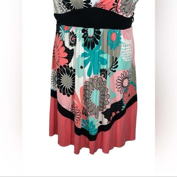 Candie's Vintage Floral Halter Dress Y2K Tropical Print Size Large - Picture 5 of 10